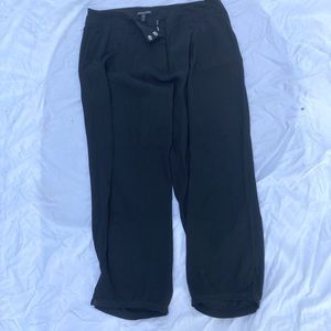 Eileen Fisher Black Cropped Silk Pants